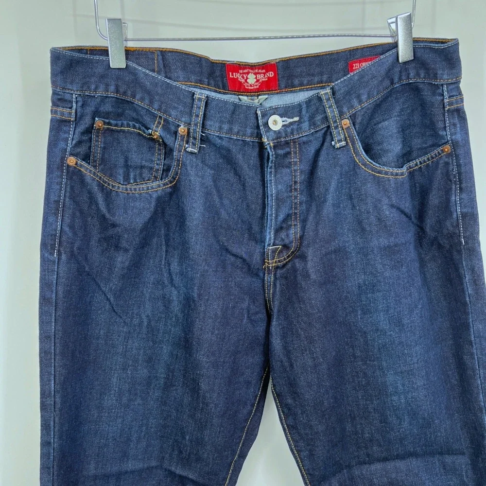 Lucky Brand Jeans 221 Original‎ Straight Size 38 x 30 Dark Wash Button Fly